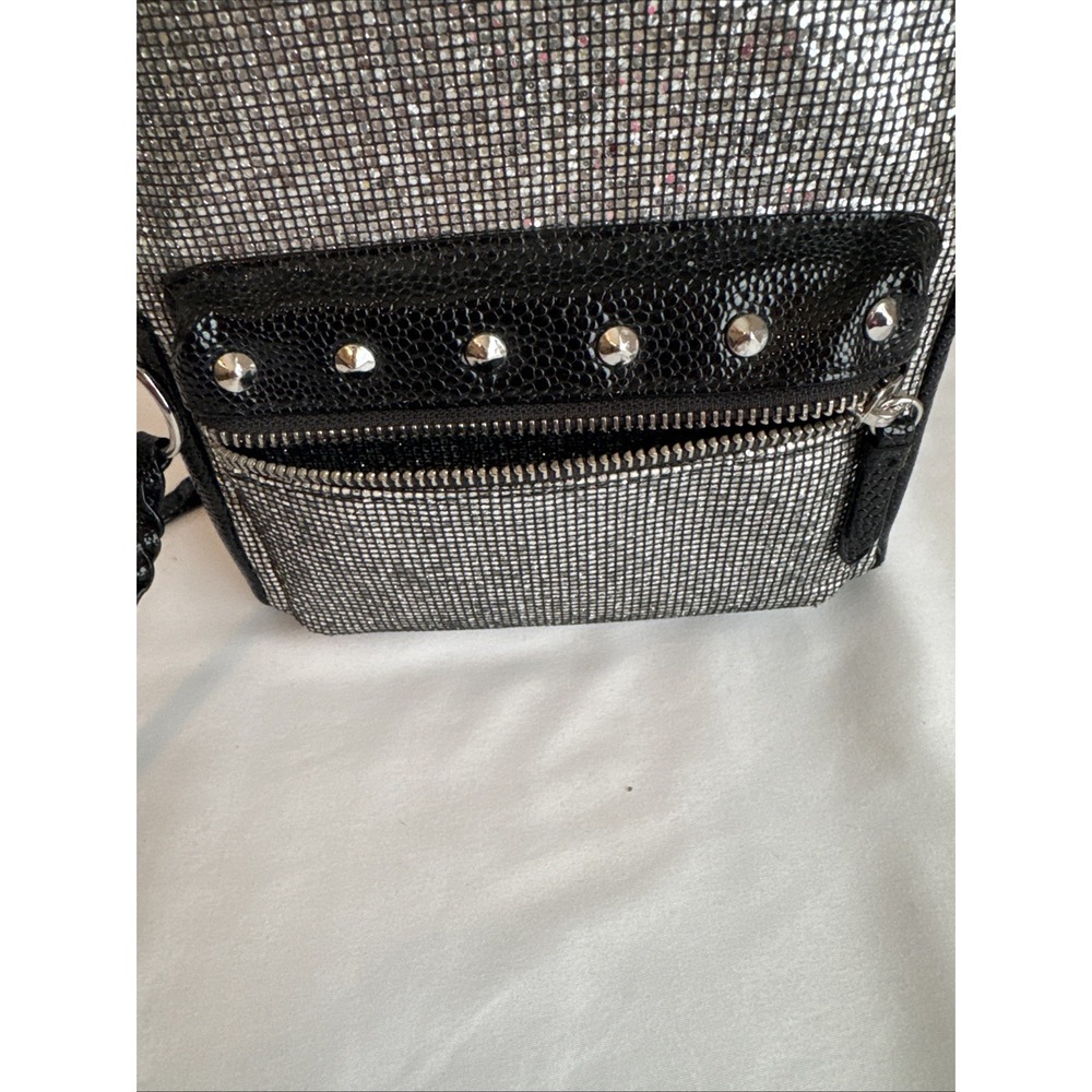 Victorias Secret Silver Sparkle Small City Backpack Purse Bag Studded W/Pockets - Picture 4 of 12